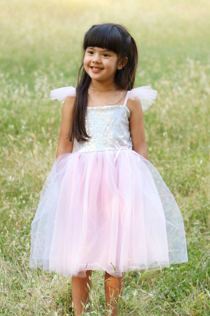 Silver Sequins Princess Dress (Size 3-5)