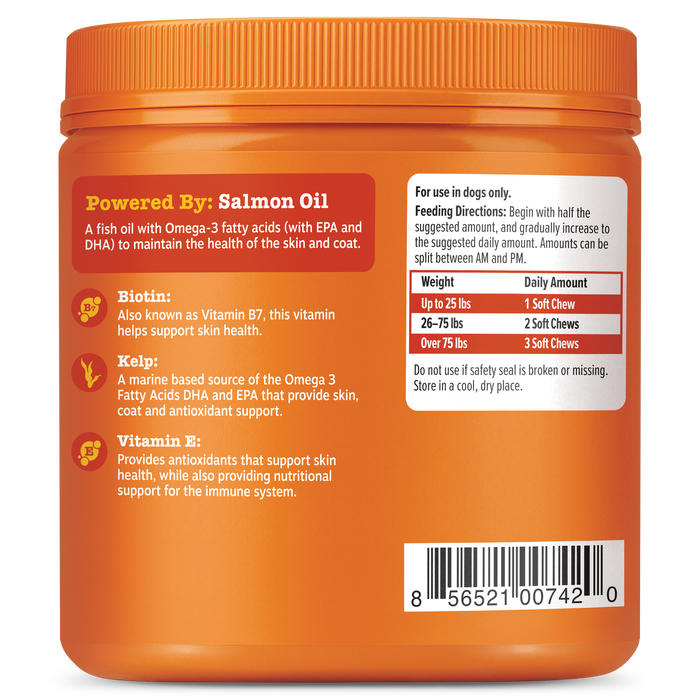 Skin & Coat Bites + Salmon Oil Soft Chews for Dogs