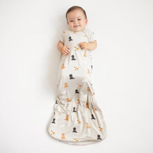 Baby wearing Sleep Bag in Fluffy Dog 0.5