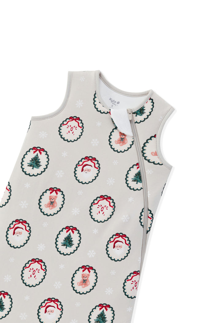 Sleep Bag in Holiday Medallion 1.0 print with zipper garage on a white background