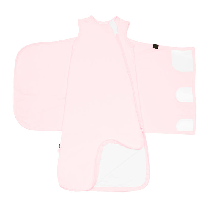 Sleep Bag Swaddler in Sakura 0.5 unswaddled with bottom zipper undone