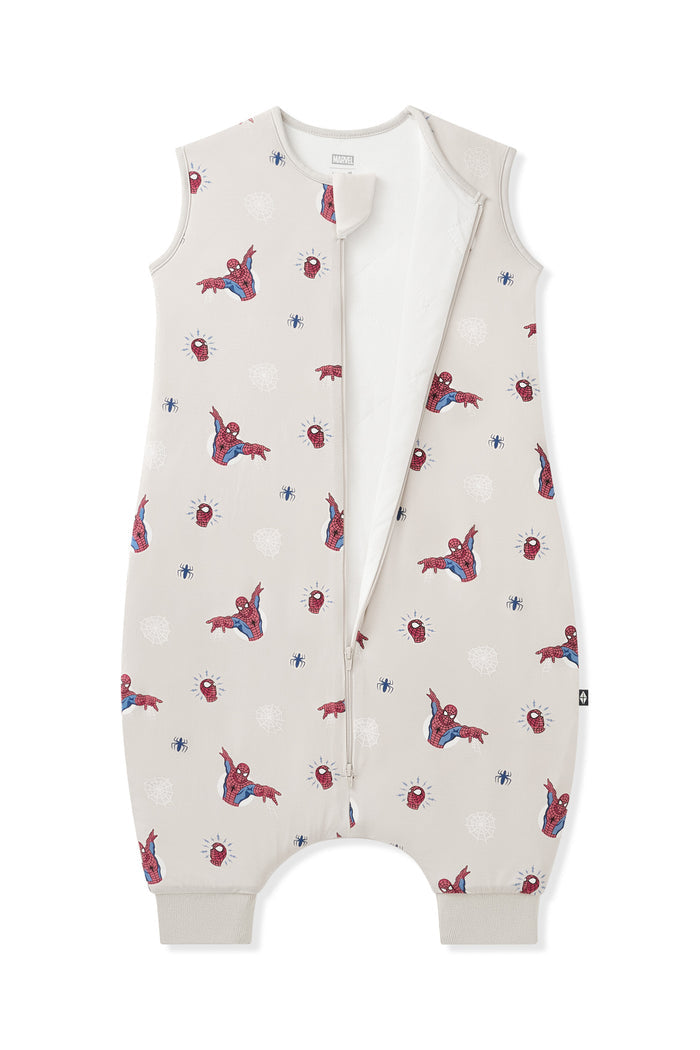 Oat Sleep Bag Walker with Spider-Man 1.0 print with zipper on a white background