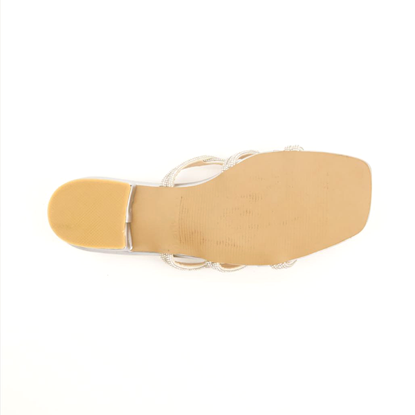 Sliver Fancy Heel Slippers for women