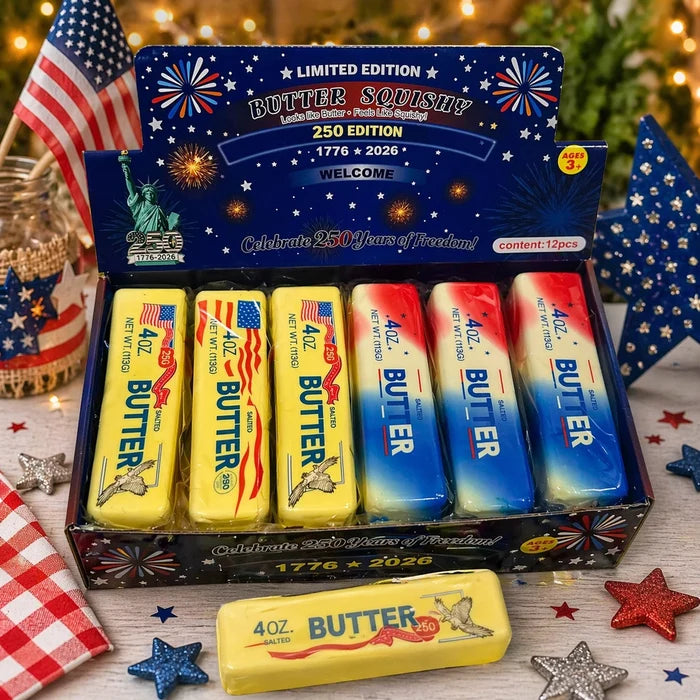 Slow Rise Squishy Butter PATRIOTIC 5 Inch Sensory Toy - Assorted