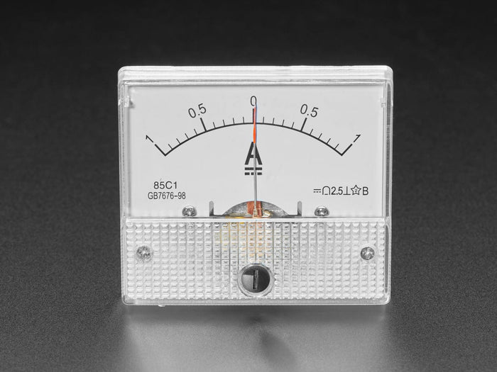 Small -1 Amp to +1 Amp DC Current Analog Panel Meter by The Pi Hut - The Pi Hut