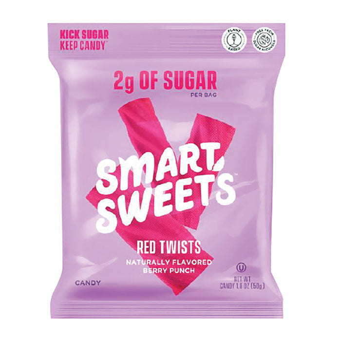 SmartSweets Red Twists Gummy Candy Pouches - 12 Count