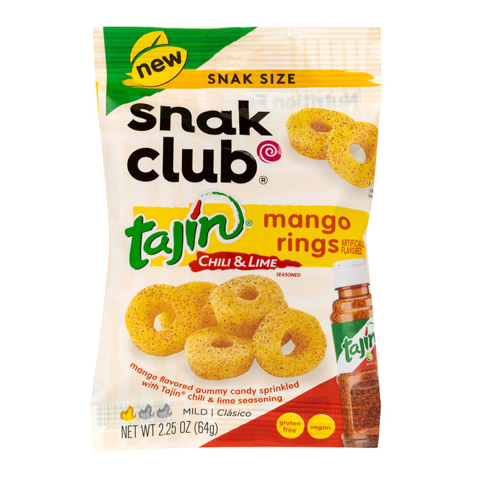 Snak Club Chili and Lime Mango Ring Candy Peg Bags - 12 Count