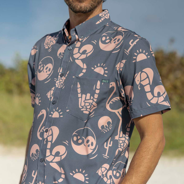 RSVLTS RSVLTS Short Sleeve Shirt Snakes, Skulls, and Sunsets – KUNUFLEX Short Sleeve Shirt