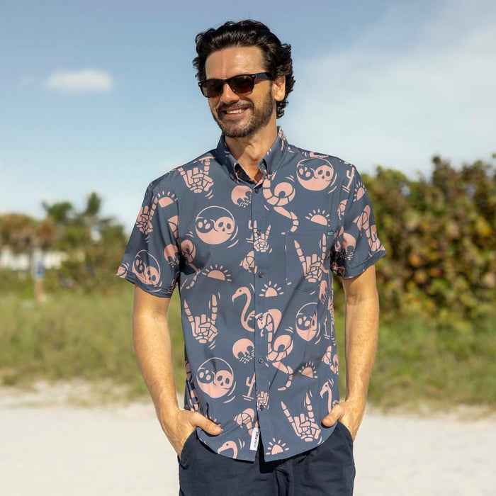 RSVLTS RSVLTS Short Sleeve Shirt Snakes, Skulls, and Sunsets – KUNUFLEX Short Sleeve Shirt