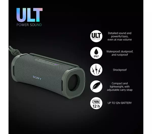 Sony ULT FIELD 1 Wireless Bluetooth Portable Speaker SRSULT10H Forest Grey Grey