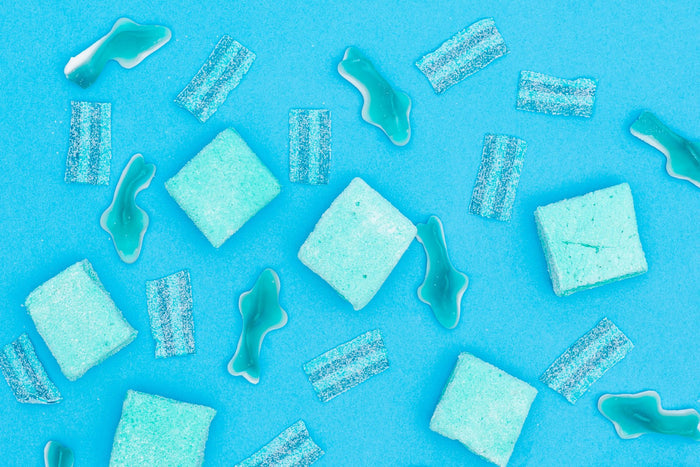 Extra sour blue raspberry gourmet marshmallows made by XO Marshmallow, viral candy-inspired handmade marshmallows