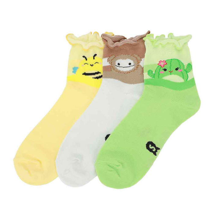 Squishmallow Women's 3 Pack Lettuce Edge Crew Socks - Owl & Goose Gifts