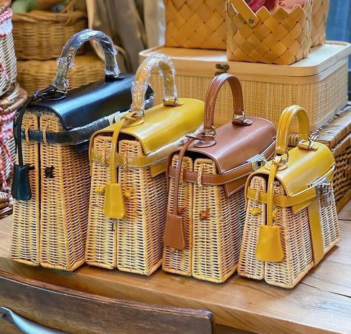 Standard Kelly Rattan Bag - Travellers Hat Boutique