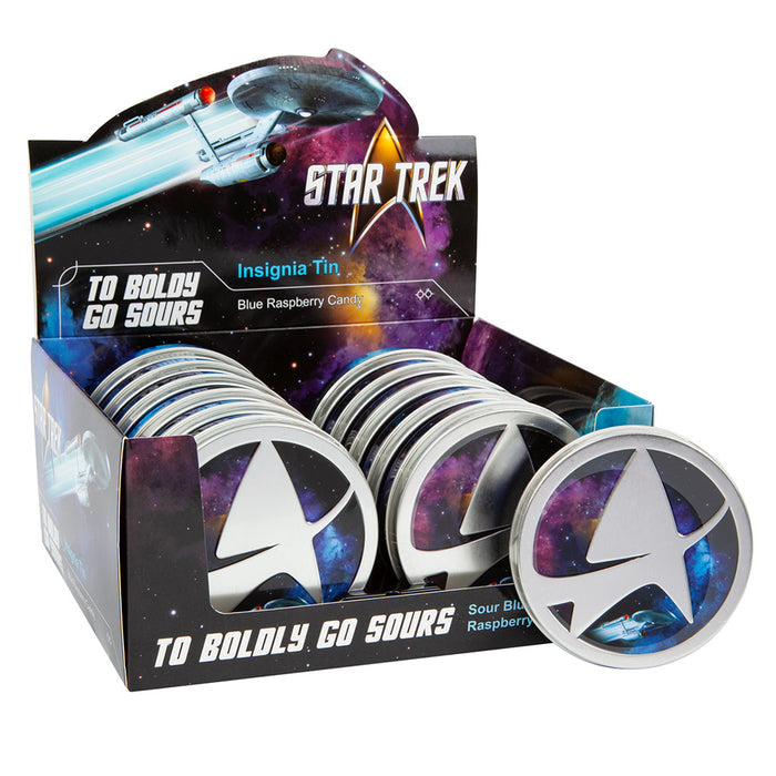 Star Trek To Boldly Go Sour Blue Raspberry Candy Tin - 12 Count