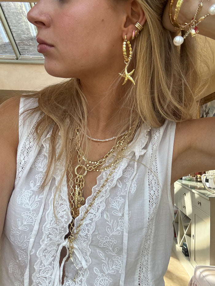 Starfish Hoop Earrings