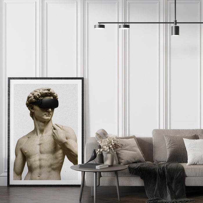 Statue with VR Headset – “New World Gaze” Poster
