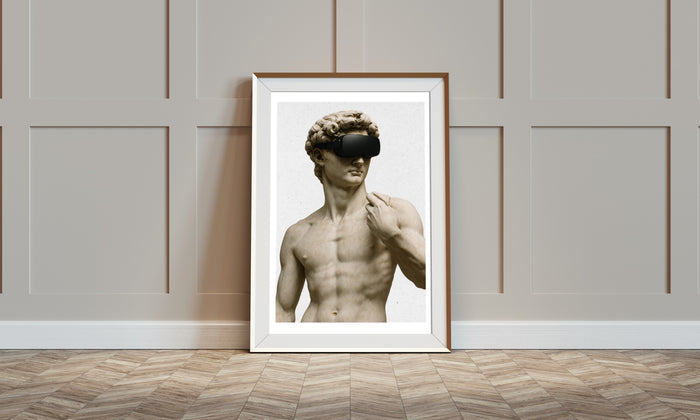 Statue with VR Headset – “New World Gaze” Poster