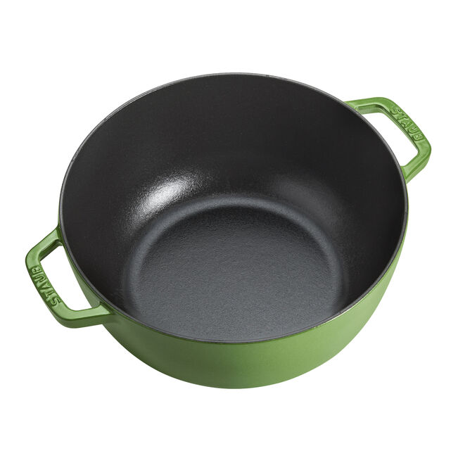 Staub 5.25 Qt French Oven - pistachio interior view