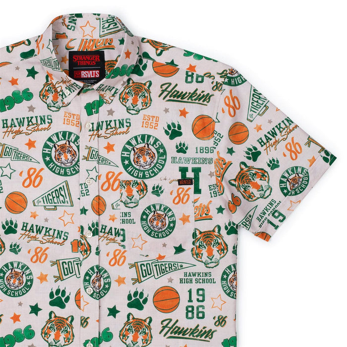 RSVLTS XS Stranger Things Short Sleeve Shirt Stranger Things "Go Tigers!" – KUNUFLEX Short Sleeve Shirt Stranger Things "Go Tigers!" – KUNUFLEX Short Sleeve Shirt