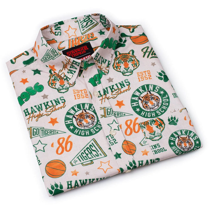 RSVLTS Stranger Things Short Sleeve Shirt Stranger Things "Go Tigers!" – KUNUFLEX Short Sleeve Shirt Stranger Things "Go Tigers!" – KUNUFLEX Short Sleeve Shirt