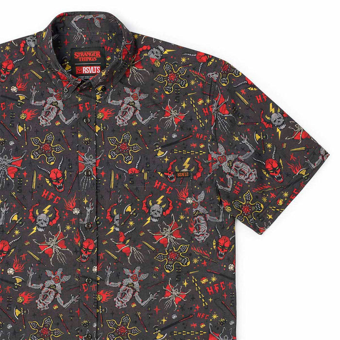 RSVLTS XS Stranger Things Short Sleeve Shirt Stranger Things "Hellfire Club" – KUNUFLEX Short Sleeve Shirt Stranger Things "Hellfire Club" – KUNUFLEX Short Sleeve Shirt