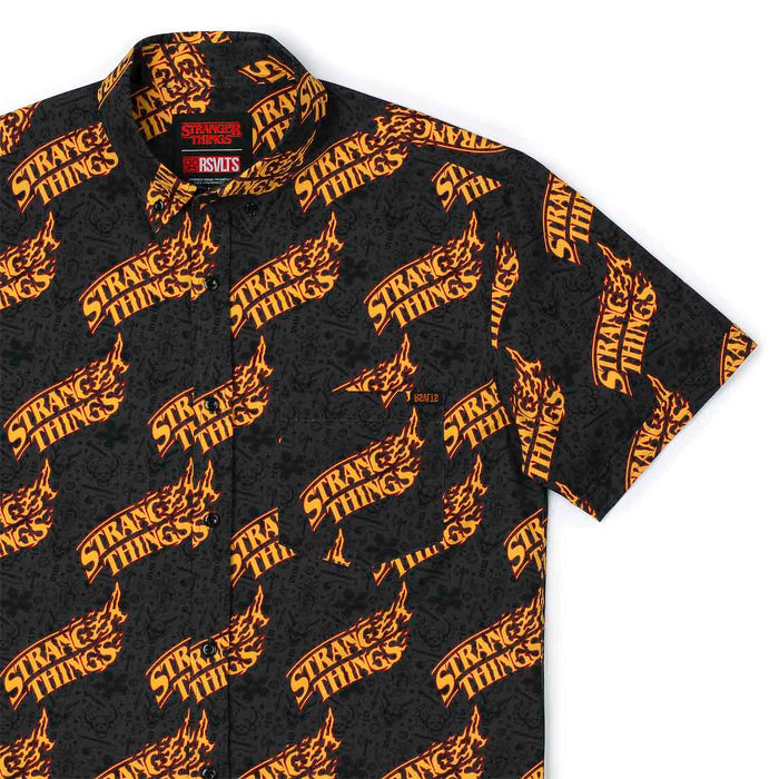 RSVLTS XS Stranger Things Short Sleeve Shirt Stranger Things "Hot as Hellfire" – KUNUFLEX Short Sleeve Shirt Stranger Things "Hot as Hellfire" – KUNUFLEX Short Sleeve Shirt