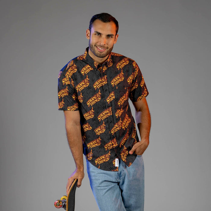 RSVLTS Stranger Things Short Sleeve Shirt Stranger Things "Hot as Hellfire" – KUNUFLEX Short Sleeve Shirt Stranger Things "Hot as Hellfire" – KUNUFLEX Short Sleeve Shirt
