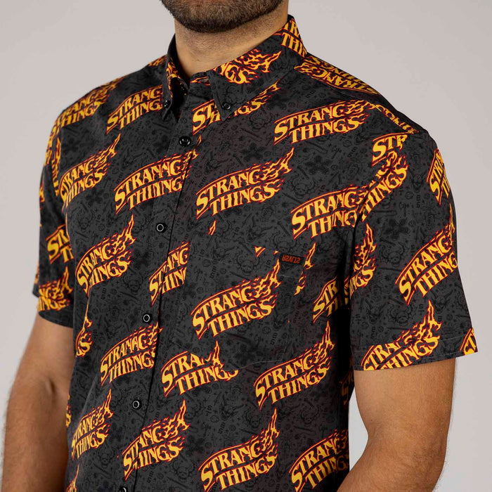 RSVLTS Stranger Things Short Sleeve Shirt Stranger Things "Hot as Hellfire" – KUNUFLEX Short Sleeve Shirt Stranger Things "Hot as Hellfire" – KUNUFLEX Short Sleeve Shirt