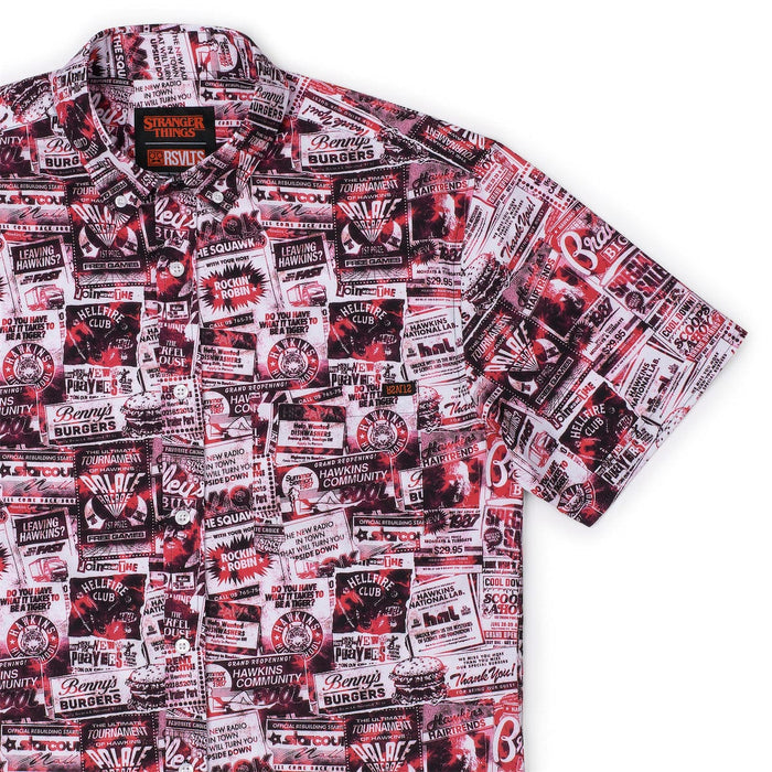 RSVLTS XS Stranger Things Short Sleeve Shirt Stranger Things "The Hawkins Post" – KUNUFLEX Short Sleeve Shirt Stranger Things "The Hawkins Post" – KUNUFLEX Short Sleeve Shirt