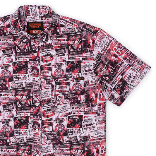 RSVLTS XS Stranger Things Short Sleeve Shirt Stranger Things "The Hawkins Post" – KUNUFLEX Short Sleeve Shirt Stranger Things "The Hawkins Post" – KUNUFLEX Short Sleeve Shirt