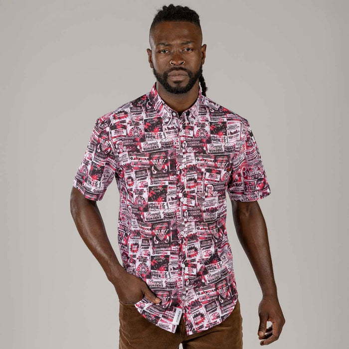 RSVLTS Stranger Things Short Sleeve Shirt Stranger Things "The Hawkins Post" – KUNUFLEX Short Sleeve Shirt Stranger Things "The Hawkins Post" – KUNUFLEX Short Sleeve Shirt