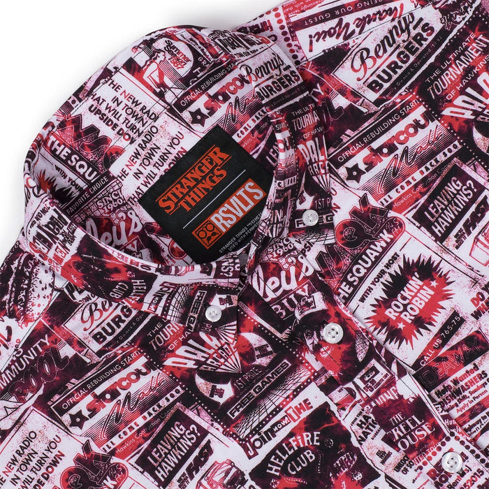 RSVLTS Stranger Things Short Sleeve Shirt Stranger Things "The Hawkins Post" – KUNUFLEX Short Sleeve Shirt Stranger Things "The Hawkins Post" – KUNUFLEX Short Sleeve Shirt