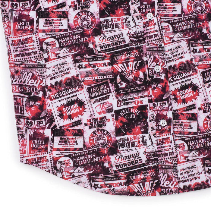 RSVLTS Stranger Things Short Sleeve Shirt Stranger Things "The Hawkins Post" – KUNUFLEX Short Sleeve Shirt Stranger Things "The Hawkins Post" – KUNUFLEX Short Sleeve Shirt