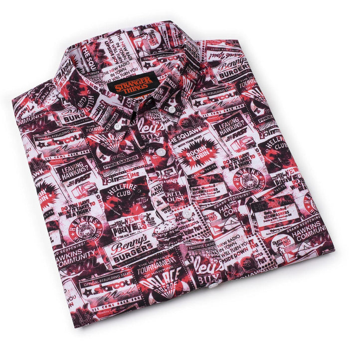 RSVLTS Stranger Things Short Sleeve Shirt Stranger Things "The Hawkins Post" – KUNUFLEX Short Sleeve Shirt Stranger Things "The Hawkins Post" – KUNUFLEX Short Sleeve Shirt