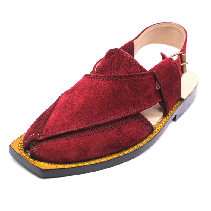 Suede Maroon Peshawari For Men