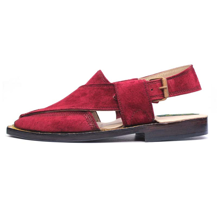 Suede Maroon Peshawari For Men