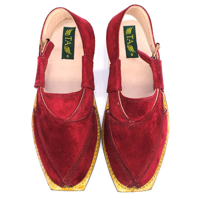Suede Maroon Peshawari For Men