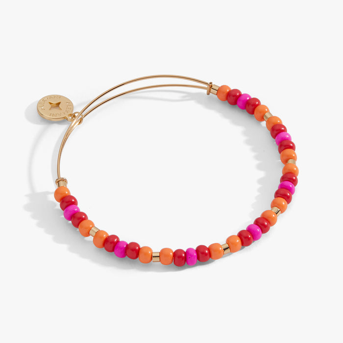 Summer Hues Beaded Charm Bangle