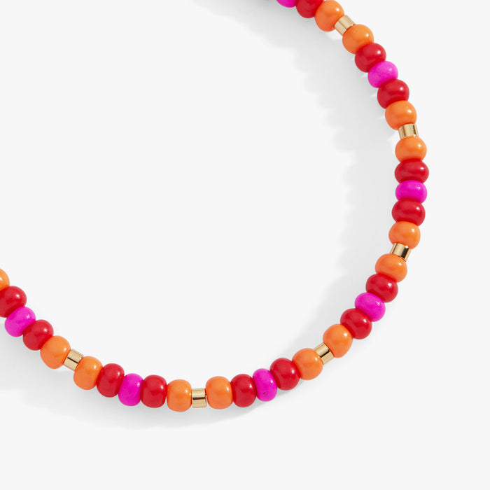 Summer Hues Beaded Charm Bangle