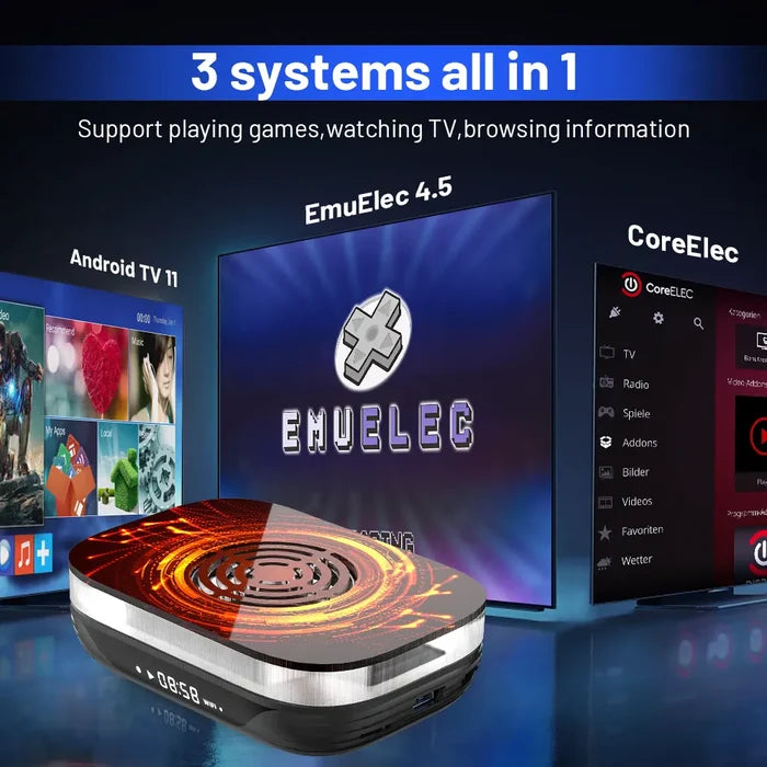 Super Game Console X4 Plus- Andriod 11,emuelec and coreelec 3 ystems all in 1