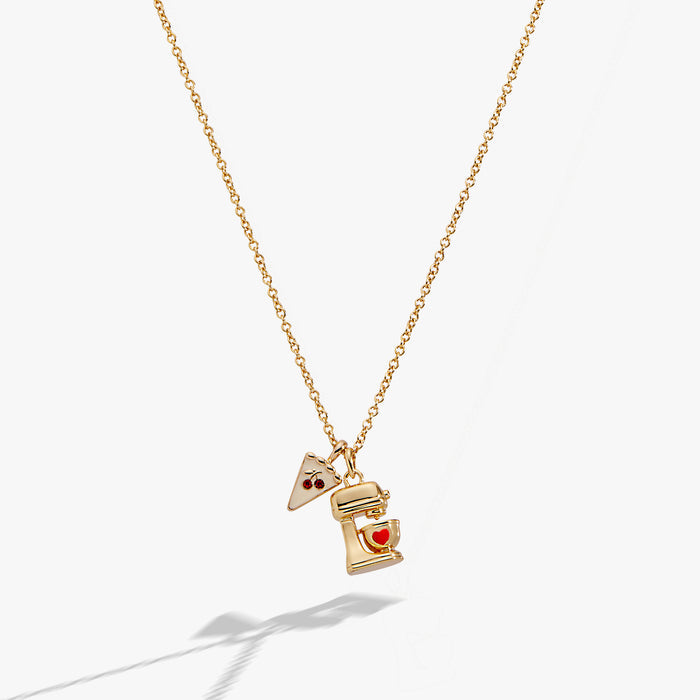 Sweet Shop Pie and Kitchen Mixer Charm Pendant Necklace