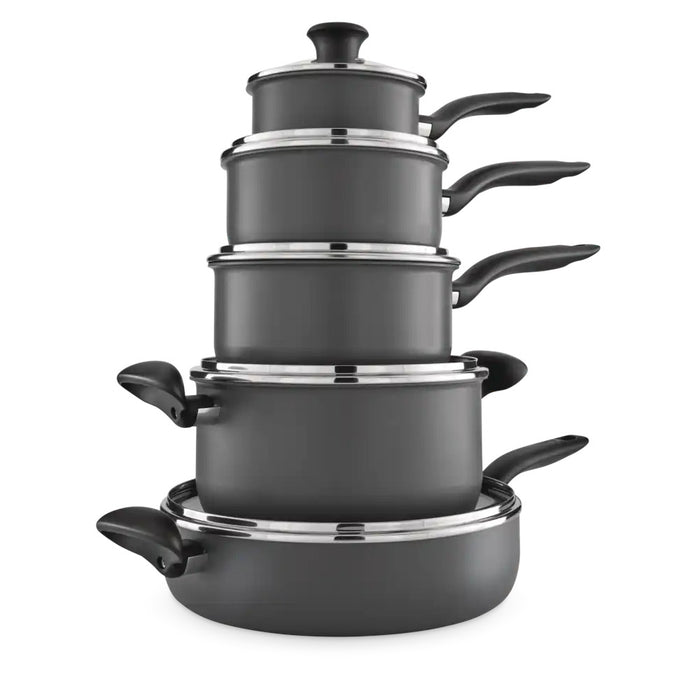 T-FAL 10Pc Hard Titanium Cookware Set - C706SC55