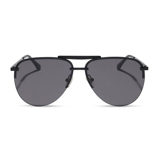 Tahoe sunglasses with black frames and grey lens front view