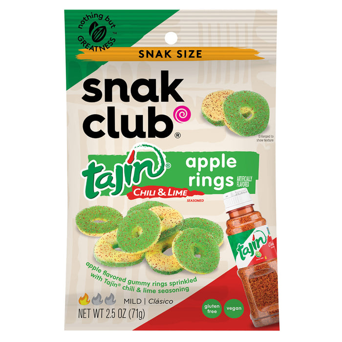 Tajin Snak Club Chili and Lime Apple Rings Peg Bag - 12 Count