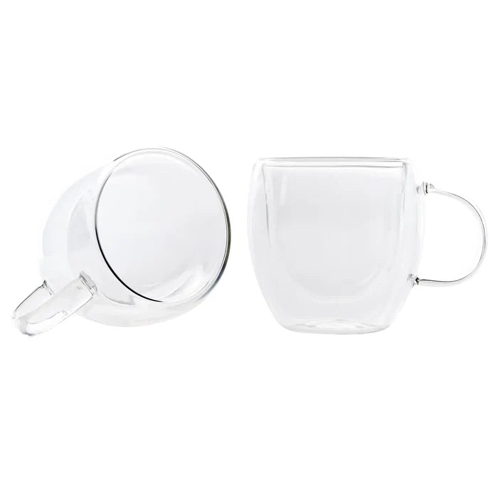 Tasses Karaca à double paroi en verre borosilicate avec anse pour 2 personnes, 150 ml