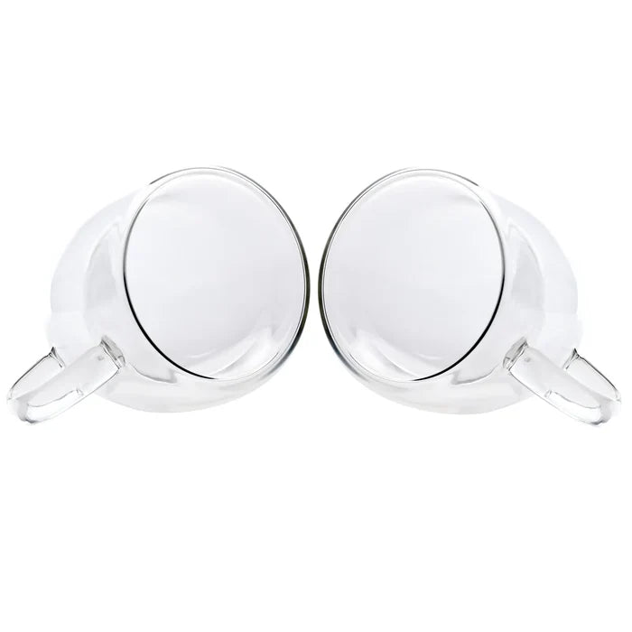 Tasses Karaca à double paroi en verre borosilicate avec anse pour 2 personnes, 150 ml