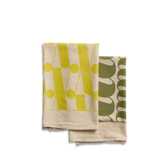 Tea Towels in Pesto and Lemongrass (Set of 2)