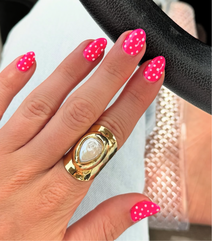 Teardrop Pearl Ring