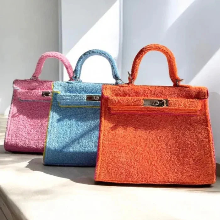 Terry cloth handbag