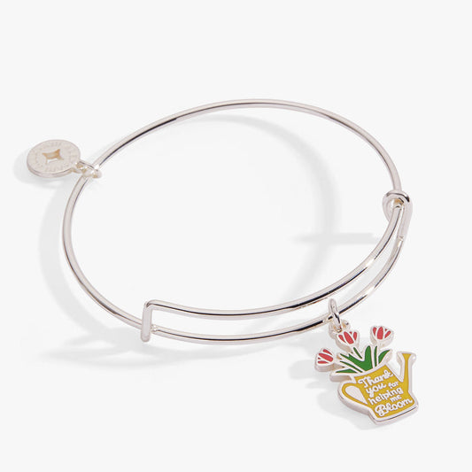'Thank You For Helping Me Bloom' Charm Bangle